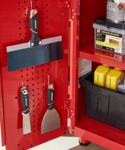 Husky Ready-to-Assemble 24-Gauge Steel 2-Door Garage Base Cabinet in Red (28 in. W x 32 in. H x 18 in. D) -Deals Hand Tools Zone Store red husky free standing cabinets g2802br us 77 1000