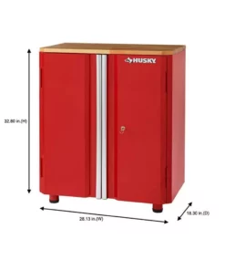Husky Ready-to-Assemble 24-Gauge Steel 2-Door Garage Base Cabinet in Red (28 in. W x 32 in. H x 18 in. D) -Deals Hand Tools Zone Store red husky free standing cabinets g2802br us a0 1000