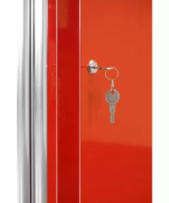 Husky Ready-to-Assemble 24-Gauge Steel Freestanding Garage Cabinet in Red (48 in. W x 72 in. H x 18 in. D) -Deals Hand Tools Zone Store red husky free standing cabinets homd48xdb21 1f 1000