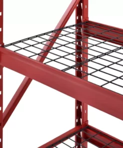 Husky 3-Tier Heavy Duty Industrial Welded Steel Garage Storage Shelving Unit in Red (65 in. W x 54 in. H x 24 in. D) -Deals Hand Tools Zone Store red husky freestanding shelving units hbr652454w3 r 4f 1000