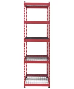 Husky 5-Tier Heavy Duty Boltless Steel Garage Storage Shelving Unit in Red (48 in. W x 78 in. H x 24 in. D) -Deals Hand Tools Zone Store red husky freestanding shelving units n2r482478w5r 1d 1000