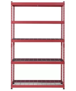 Husky 5-Tier Heavy Duty Boltless Steel Garage Storage Shelving Unit in Red (48 in. W x 78 in. H x 24 in. D) -Deals Hand Tools Zone Store red husky freestanding shelving units n2r482478w5r 77 1000