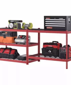 Husky 5-Tier Heavy Duty Boltless Steel Garage Storage Shelving Unit in Red (48 in. W x 78 in. H x 24 in. D) -Deals Hand Tools Zone Store red husky freestanding shelving units n2r482478w5r a0 1000