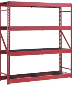 Husky 4-Tier Industrial Duty Steel Freestanding Garage Storage Shelving Unit in Red (77 in. W x 78 in. H x 24 in. D) -Deals Hand Tools Zone Store red husky freestanding shelving units n2w772478w4r 40 1000