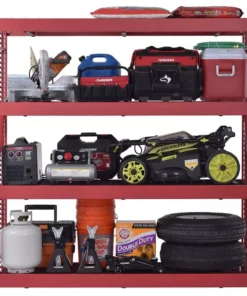 Husky 4-Tier Industrial Duty Steel Freestanding Garage Storage Shelving Unit in Red (77 in. W x 78 in. H x 24 in. D) -Deals Hand Tools Zone Store red husky freestanding shelving units n2w772478w4r a0 1000