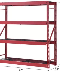Husky 4-Tier Industrial Duty Steel Freestanding Garage Storage Shelving Unit in Red (77 in. W x 78 in. H x 24 in. D) -Deals Hand Tools Zone Store red husky freestanding shelving units n2w772478w4r c3 1000