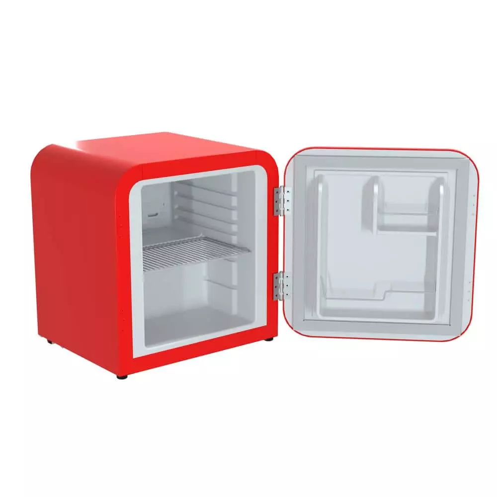 Husky 1.51 Cu. ft. 40-Can Retro Freestanding Quiet Compact Countertop Mini Fridge with Reversible Door without Freezer (Red) 3 Husky 1.51 Cu. ft. 40-Can Retro Freestanding Quiet Compact Countertop Mini Fridge with Reversible Door without Freezer (Red) - Image 2