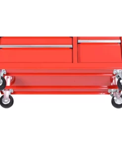 Husky 42 in. W x 18.1 in. D 8-Drawer Red Mobile Workbench Cabinet with Solid Wood Top -Deals Hand Tools Zone Store red husky mobile workbenches h42mwc8red 1d 1000