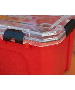 Husky 20-Gal. Professional Duty Waterproof Storage Container with Hinged Lid in Red -Deals Hand Tools Zone Store red husky storage bins 246842 1f 1000