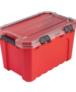 Husky 20-Gal. Professional Duty Waterproof Storage Container with Hinged Lid in Red -Deals Hand Tools Zone Store red husky storage bins 246842 76 1000