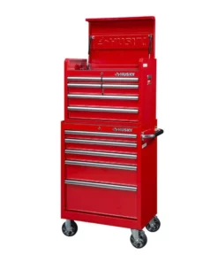 Husky 27 in. 11-Drawer Tool Chest and Cabinet Combo in Red -Deals Hand Tools Zone Store red husky tool chest combos 410 026 0111 1f 1000