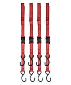 Husky 10 ft. x 1 in. Cam Buckle Tie-Down (Red) Straps with S Hook (4-Pack) -Deals Hand Tools Zone Store reds pinks husky cam buckle lashing straps fh0898t 31 1000
