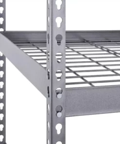 Husky 5-Tier Heavy Duty Steel Garage Storage Shelving Unit in Silver (48 in. W x 78 in. H x 24 in. D) -Deals Hand Tools Zone Store silver husky freestanding shelving units mr482478w5 44 1000