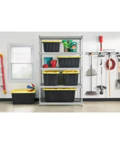 Husky 5-Tier Heavy Duty Steel Garage Storage Shelving Unit in Silver (48 in. W x 78 in. H x 24 in. D) -Deals Hand Tools Zone Store silver husky freestanding shelving units mr482478w5 77 1000