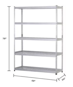 Husky 5-Tier Heavy Duty Steel Garage Storage Shelving Unit in Silver (48 in. W x 78 in. H x 24 in. D) -Deals Hand Tools Zone Store silver husky freestanding shelving units mr482478w5 a0 1000