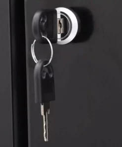 Husky Ready-to-Assemble 24-Gauge Steel Garage Gear Cabinet in Black (36 in. W x 72 in. H x 24 in. D) -Deals Hand Tools Zone Store smooth glossy black powder coating husky free standing cabinets g3624w us c3 1000