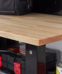 Husky 6-Piece Ready-to-Assemble Steel Garage Workstation in Black (53 in. W x 69.5 in. H x 19.5 in. D) -Deals Hand Tools Zone Store smooth glossy black powder coating husky garage storage systems g52006s1 us 40 1000