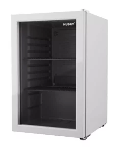 Husky 2.4 Cu. ft. 60-Can Freestanding Beverage Cooler Countertop Mini Fridge with Glass Door without Freezer (White)