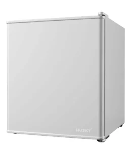 Husky 1.5 Cu. ft. 40-Can Solid Door Freestanding Countertop Quiet Mini Fridge with Reversible Door without Freezer (White)