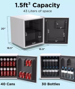Husky 1.5 Cu. ft. 40-Can Solid Door Freestanding Countertop Quiet Mini Fridge with Reversible Door without Freezer (White) -Deals Hand Tools Zone Store white husky mini fridges osfs009 wm c3 1000
