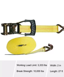 Husky 27 ft. x 2 in. Heavy-Duty Ratchet Tie-Down Strap with J Hook -Deals Hand Tools Zone Store yellows golds husky ratchet straps fh0843 a0 1000